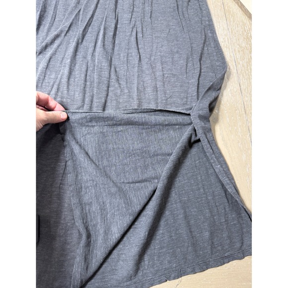 Eileen Fisher Tank Dress Womens SMall Gray Henley Maxi Sleeveless Slit Casual - Picture 9 of 10